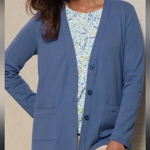 Appleseed’s Cotton Women's Navy Cardigan Sweater